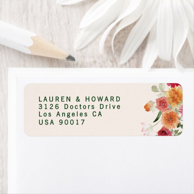 romantic floral Wedding Return Address (Insitu)