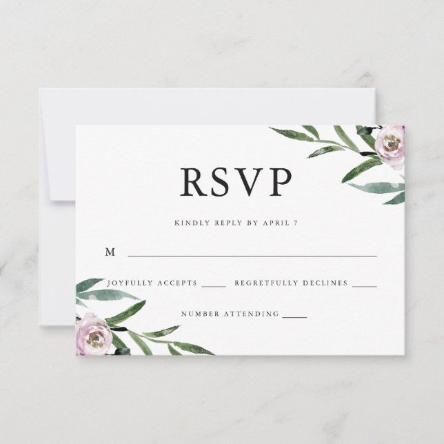 Romantic Floral Wedding RSVP (Front)
