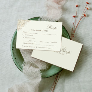romantic Floral Wedding Rsvp Script Font Card