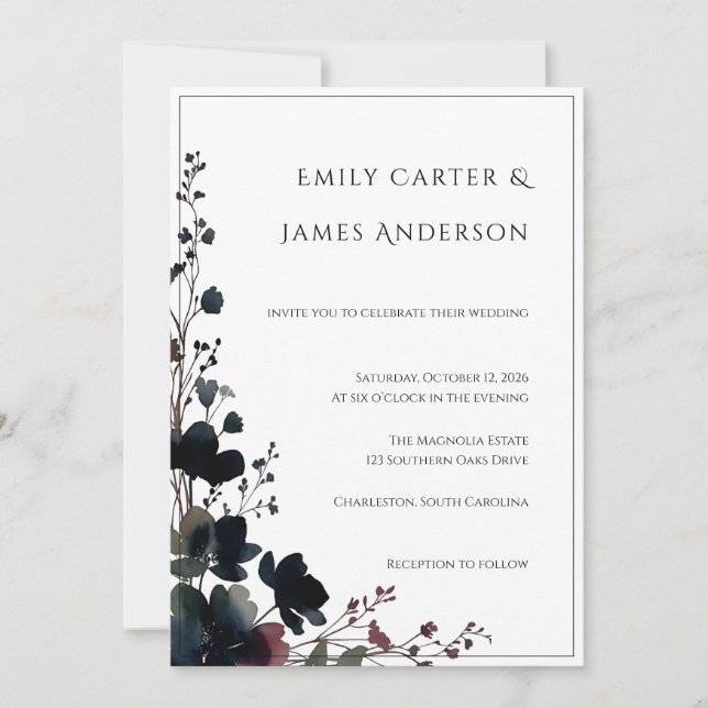 Romantic Floral Wedding Soft Elegant Invitation (Front)