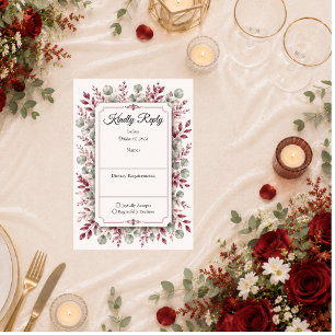 Romantic Floral Wedding Suite Wedding RSVP Card