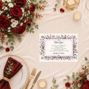 Romantic Floral Wedding Suite Wedding Thank You Card