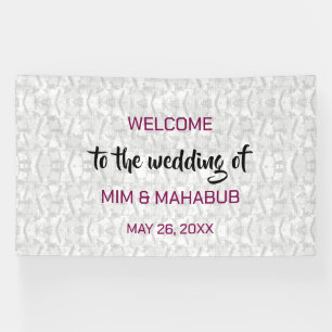 Romantic Floral Wedding Welcome Banner 