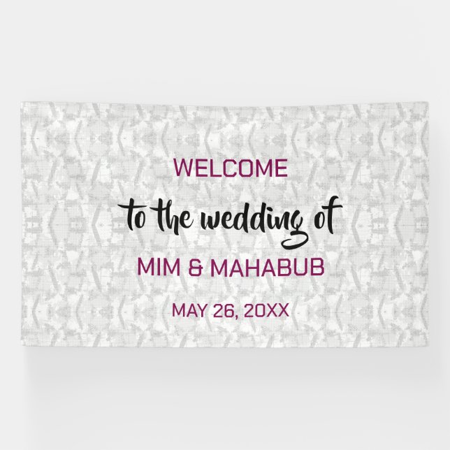 Romantic Floral Wedding Welcome Banner  (Horizontal)