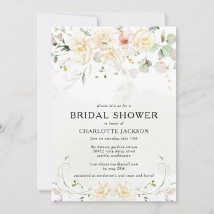 Romantic Floral Wildflower Garden Bridal Shower Invitation