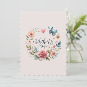 Romantic Floral Wreath Happy Mother's Day 