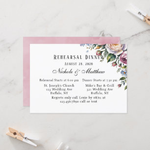 Romantic Floral Wreath Rehearsal Dinner Invitation