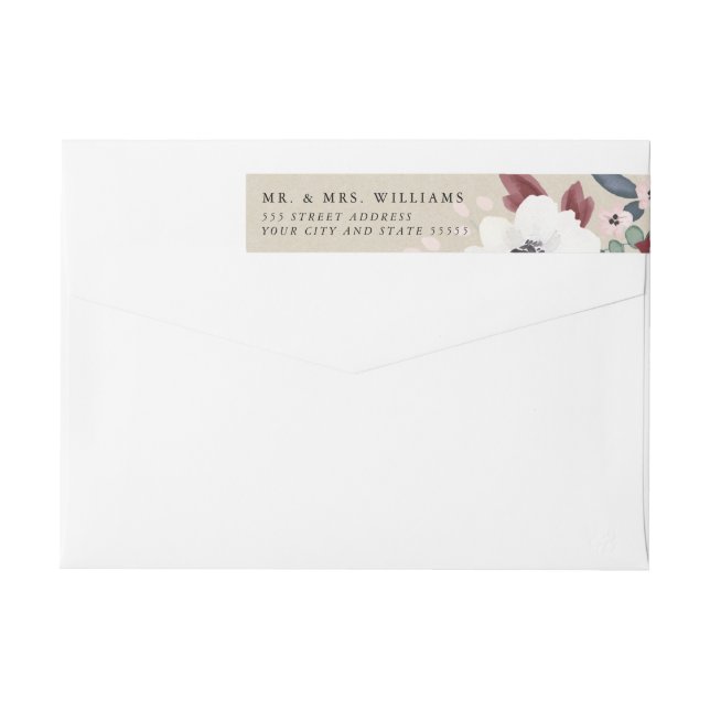 Romantic Florals Invitation Return Address Label (Back)