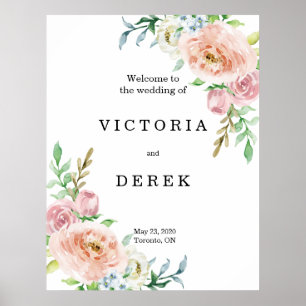 Romantic Florals   Large Wedding Welcome Sign