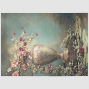Romantic Florals, Sage Green Baroque Vase Tissue Paper