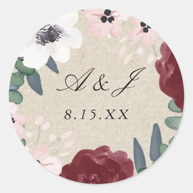 Romantic Florals Sticker (Front)