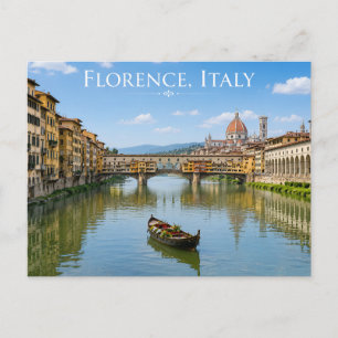 Romantic Florence Italy River View Postcard