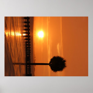 Romantic Florida Tampa sunset poster Large