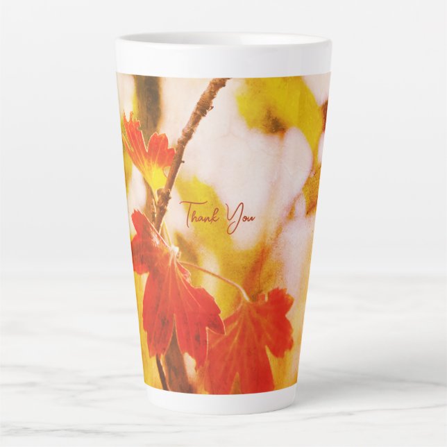Romantic Flower Boho – Botanical Fantasy Thanks Latte Mug (Front)