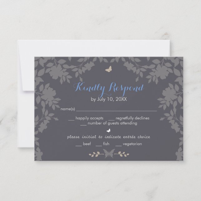 Romantic Flower Border | Wedding RSVP (Front)
