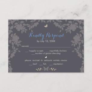 Romantic Flower Border Wedding RSVP Card