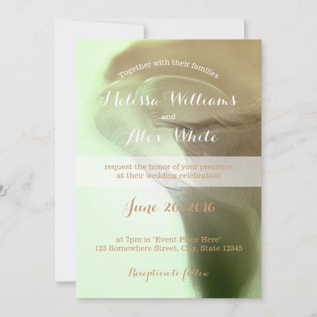 Romantic Flower Detail Wedding Invitation (Front)