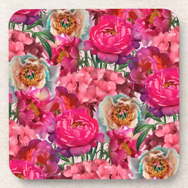 Romantic flower garden coaster (Front)