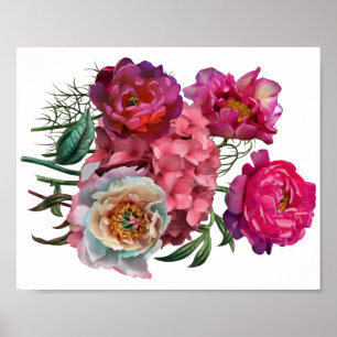 Romantic flower garden poster