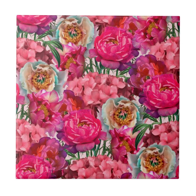 Romantic flower garden tile (Front)