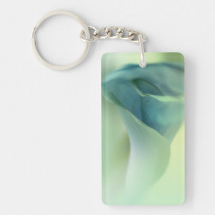 Romantic Flower in Blue Tones Key Ring