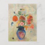 Romantic Flower Vase - Odilon Redon Postcard<br><div class="desc">Bouquet of romantic pink,  orange and yellow flowers (ca. 1900-1905). Soft pastels artwork by French painter Odilon Redon.</div>