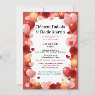 Romantic Flower Wedding Invitation