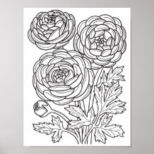 Romantic Flowers - Advanced Colouring Page