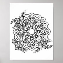 Romantic Flowers - Advanced Colouring Page