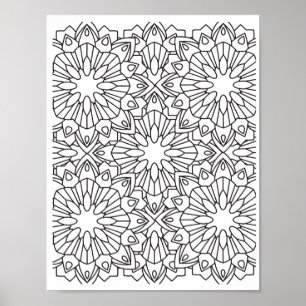 Romantic Flowers - Advanced Colouring Page Poster