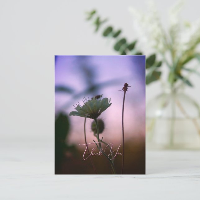 Romantic Flowers Boho – Botanical Fantasy Thanks Postcard (Standing Front)
