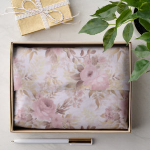 Romantic flowers in pink background decoupage tissue paper