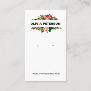 Romantic Flowers jewellery earring display card