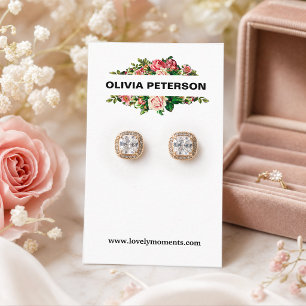 Romantic Flowers jewellery earring display card