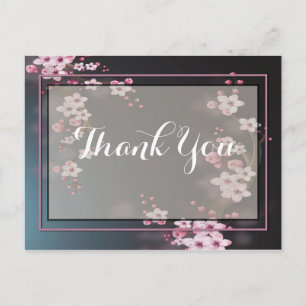 Romantic  Flowers  Thank you Postcard