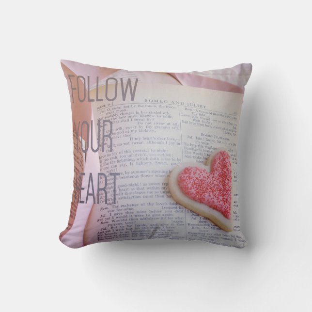 Romantic Follow Your Heart Romeo & Juliet Cushion (Front)