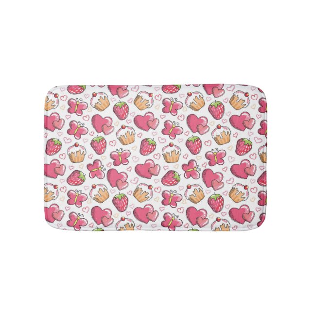 romantic food pattern bath mat (Front)