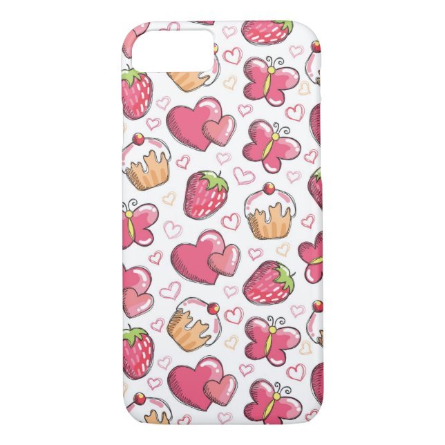 romantic food pattern Case-Mate iPhone case (Back)