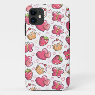 romantic food pattern iPhone 11 case