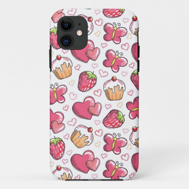 romantic food pattern Case-Mate iPhone case (Back)