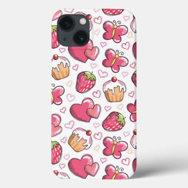 romantic food pattern Case-Mate iPhone case (Back)