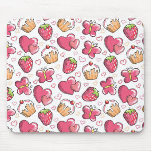 romantic food pattern mouse mat