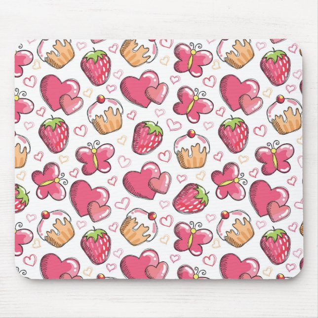 romantic food pattern mouse mat (Front)