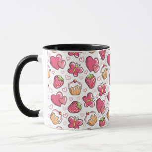 romantic food pattern mug
