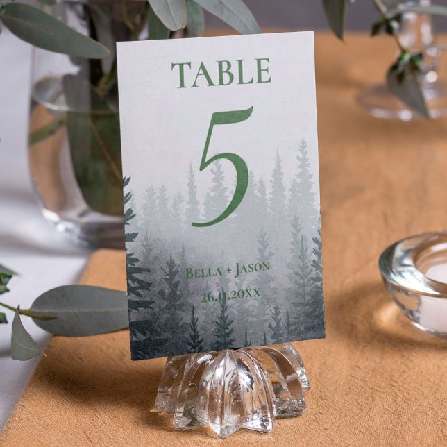  Romantic Forest Trees Themed WEDDING Table Number (Creator Uploaded)