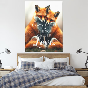 Romantic Fox Love Illustration Canvas Print