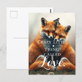 Romantic Fox Love Illustration Postcard