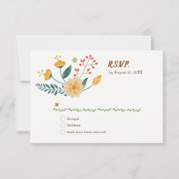 Romantic Foxes and Rustic Floral Foliage RSVP