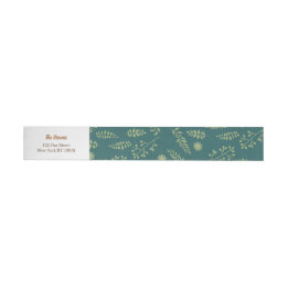 Romantic Foxes and Rustic Floral Foliage Wedding Wraparound Address Label