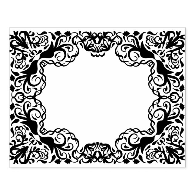 Romantic Frame Birds Rubber Stamp (Imprint)